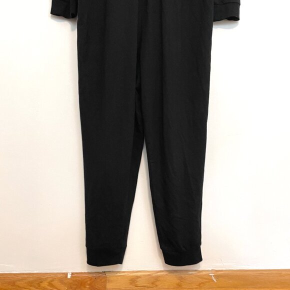 TORRID 1 Plus Size Black Terry Zip Front Hooded Jumpsuit Long Sleeve Cropped 1X - Picture 5 of 16